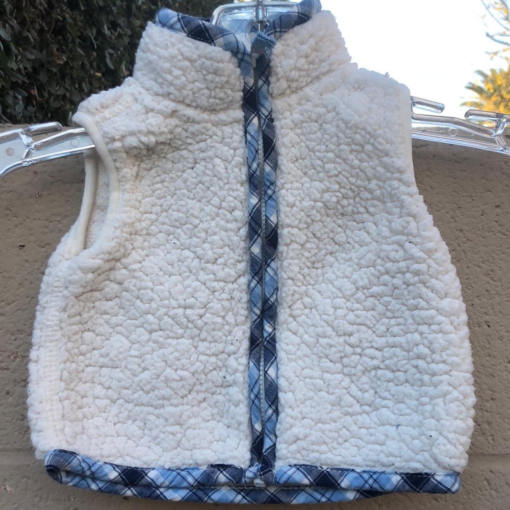 Babies Sherpa / plaid Vest